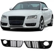 Kép 2/7 - AUDI A5 8T 2007-2011 lakkozott fekete méhsejtes-rácsos ködlámpa keret - betét RS5 stílusban