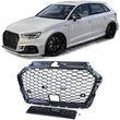 Kép 1/9 - AUDI A3 8V Facelift 2016-2020 lakkozott fekete RS stílusú hűtőrács (ACC-hez)