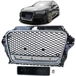 AUDI A3 8V 2012-2016 ezüst - lakkozott fekete RS stílusú Quattro optikás hűtőrács