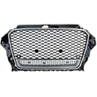 AUDI A3 8V 2012-2016 ezüst - lakkozott fekete RS stílusú Quattro optikás hűtőrács