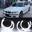 Kép 1/3 - BMW E46 H7 halogén DTM M4 SMD LED 60000K fehér angel eye karika szett