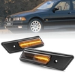Kép 1/3 - BMW E34 1988-1994 E36 1990-1995 facelift előtti füst fekete burás futófényes SMD LED oldalindex szett