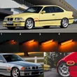 Kép 4/4 - BMW E36 facelift 1995-1999 E53 X5 1999-2005 átlátszó burás futófényes SMD LED oldalindex szett