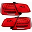 Kép 1/5 - BMW E92 2006-2010 piros fehér LCI optikás átlátszó burás Lightbar LED-es hátsó lámpa pár