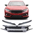 Kép 1/7 - Honda Civic FK 2016-2020 lakk fekete emblémamentes hűtőrács
