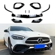 Kép 1/7 - Mercedes W206 2021-től AMG-LINE-ra lakkozott fekete koptató lippe + él spoiler szett