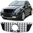 Kép 1/5 - Mercedes Benz ML W164 2008-2011 lakkozott fekete hűtőrács Panamerica AMG GT stílusban (rácsos)