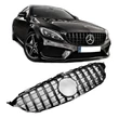 Kép 1/3 - Mercedes Benz W205 C205 C-osztály 2014-2018 lakkozott fekete hűtőrács Panamerica AMG GT stílusban