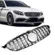 Kép 2/3 - Mercedes Benz W205 C205 C-osztály 2014-2018 lakkozott fekete hűtőrács Panamerica AMG GT stílusban