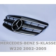 Kép 2/2 - Mercedes Benz S-osztály W220 2002- 2005 fekete króm hűtőrács AMG stílusban