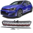 Kép 1/7 - VW Volkswagen Golf VII GTI stílusú lakkozott fényes fekete hűtőrács piros csíkkal