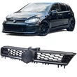 Kép 1/6 - VW Volkswagen Golf VII GTI stílusú lakkozott fényes fekete hűtőrács króm csíkkal (emblématartós)