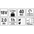 Kép 6/6 - YATO Akkus fúrócsavarozó 18 V Li-ion (2,0 Ah akku + töltő) YT-82780