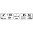 Kép 5/5 - YATO Nyomatékkulcs 1/4", 2.5-20 Nm YT-07511