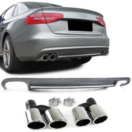 AUDI A4 B8 Limousine Avant 2007-2011 S-LINE stílusú utángyártott hátsó diffúzor króm kipufogó végekkel