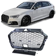 AUDI A3 8V Facelift 2016-2020 lakkozott fekete RS stílusú hűtőrács (ACC-hez)