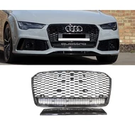 AUDI A6 C7 4G 2014-2018 lakkozott fekete RS Quattro stílusú hűtőrács