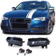 AUDI A5 8T 8F LCI 2011-2017 fekete füst búrás H8 ködlámpa pár