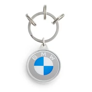 Gyári BMW 2024 rozsdamentes - üveg kerek logós kulcstartó 80275A7E4B8