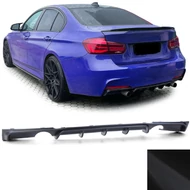 BMW F30 M-packet lökhárítóba M3 stílusú utángyártott matt fekete műanyag diffúzor bal-jobb oldali 1-1csöves