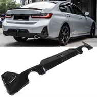 BMW G20 G21 LCI 2022- M-packet hátsó lökhárítóba M Performance stílusú lakkozott fekete műanyag diffúzor kétoldali 1csöves