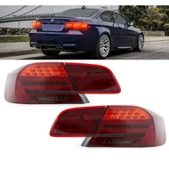 BMW E92 2006-2010 piros füst LCI optikás átlátszó burás Lightbar LED-es hátsó lámpa pár