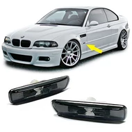 BMW E46 facelift előtti fekete átlátszó burás oldalindex pár