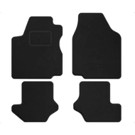 Ford Fiesta IV 1995-2002 prémium fekete tépőzáras velúrszőnyeg szett piros fehér cérnás varrással