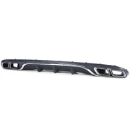 Mercedes Benz W213 2016-2020 Standard hátsó lökhárítóhoz E63AMG stílusú matt fekete hátsó diffúzor króm kipufogó végekkel