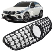 Mercedes Benz C253 X253 GLC 2015-2019 króm - lakkozott fekete hűtőrács Panamerica AMG GT stílusban (360kameráshoz)