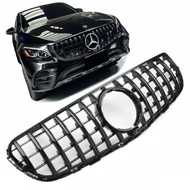 Mercedes Benz C253 X253 GLC 2015-2019 lakkozott fekete hűtőrács Panamerica AMG GT stílusban (360kameráshoz)