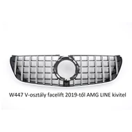 Mercedes Benz V-osztály W447 LCI 2019- AMG LINE króm - lakkozott fekete hűtőrács Panamerica AMG GT stílusban