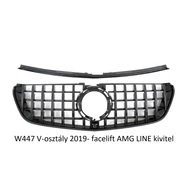 Mercedes Benz V-osztály W447 LCI 2019- AMG LINE lakkozott fekete hűtőrács Panamerica AMG GT stílusban
