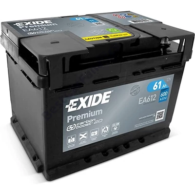 Exide Premium EA612 12V Akkumulátor 61Ah 600A Indítóáram Jobb+