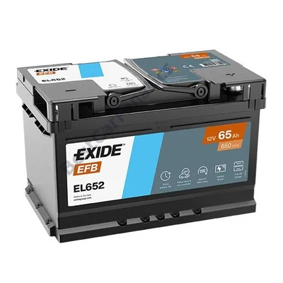 Exide EFB Start-Stop EL652 12V Akkumulátor 65Ah 650A Indítóáram Jobb+