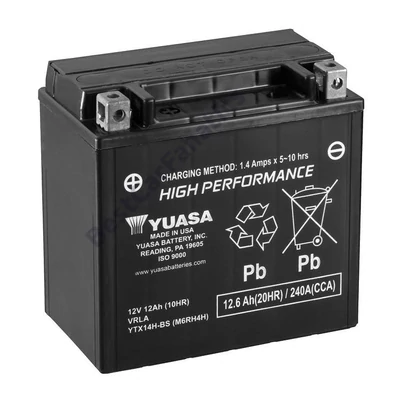 Yuasa YTX14H-BS 12V Akkumulátor 12,6Ah 240A Indítóáram Bal+