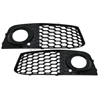 AUDI A4 B8 8K 2007-2011 lakkozott fekete méhsejtes-rácsos ködlámpa keret - betét RS4 stílusban