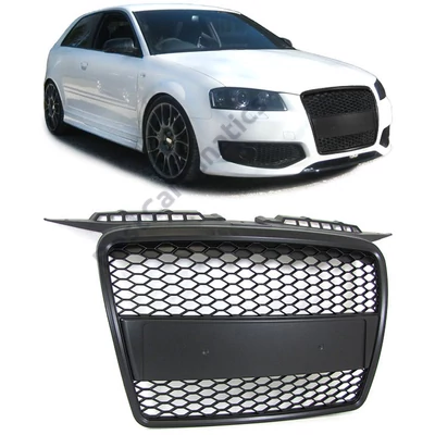 AUDI A3 8P 2005-2008 matt fekete hűtőrács rendszámtartóval