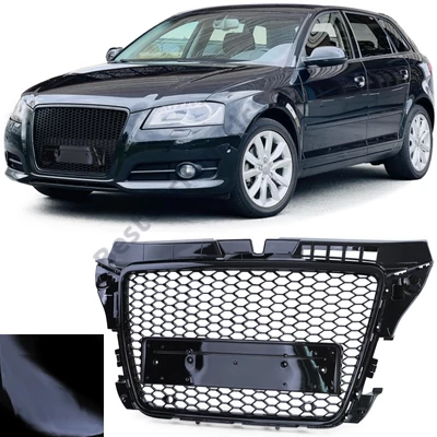 AUDI A3 8P facelift 2008-2013 lakkozott fekete RS stílusú hűtőrács