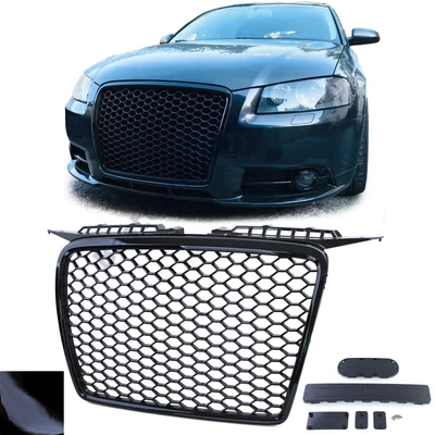 AUDI A3 8P 2005-2008 RS stílusú lakkozott fekete hűtőrács