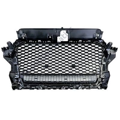 AUDI A3 8V 2012-2016 ezüst - lakkozott fekete RS stílusú Quattro optikás hűtőrács