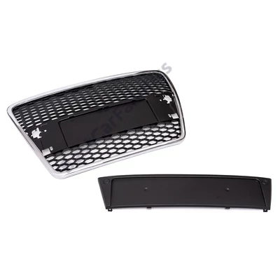 AUDI A6 C6 4F 2004-2011 króm - fekete RS stílusú hűtőrács PDC