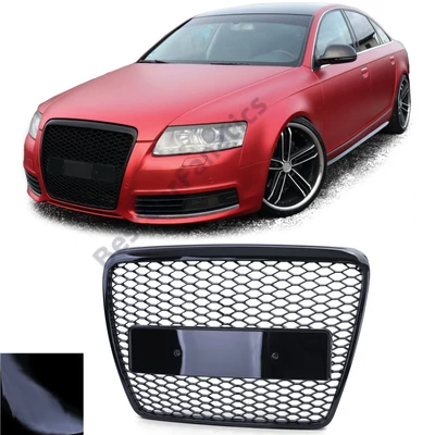 AUDI A6 C6 4F 2004-2011 lakkozott fekete RS stílusú hűtőrács