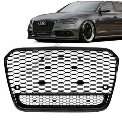 AUDI A6 C7 4G 2010-2014 lakkozott fekete RS Quattro stílusú hűtőrács