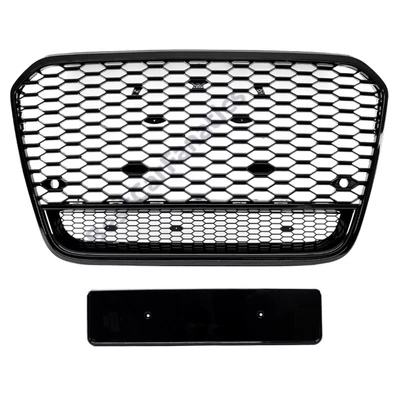 AUDI A6 C7 4G 2010-2014 lakkozott fekete RS Quattro stílusú hűtőrács