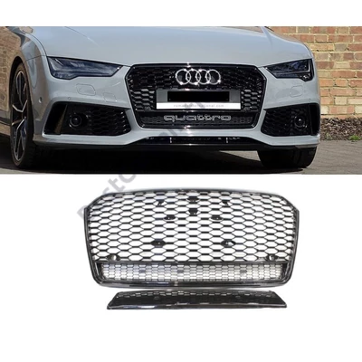 AUDI A6 C7 4G 2014-2018 lakkozott fekete RS Quattro stílusú hűtőrács