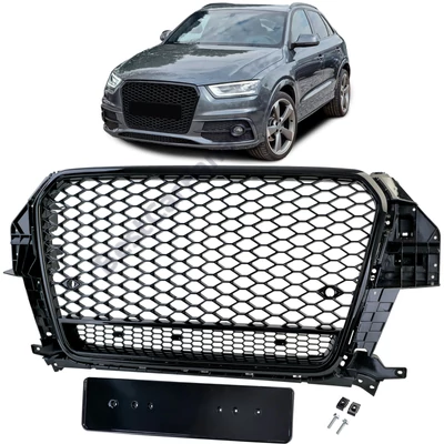 AUDI Q3 8U 2011-2015 lakkozott fekete fényes RS stílusú osztott hűtőrács