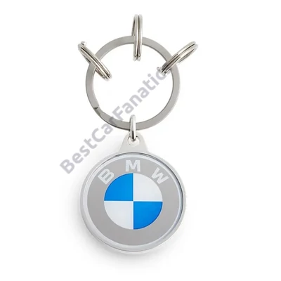 Gyári BMW 2024 rozsdamentes - üveg kerek logós kulcstartó 80275A7E4B8