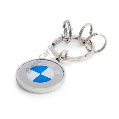 Gyári BMW 2024 rozsdamentes - üveg kerek logós kulcstartó 80275A7E4B8