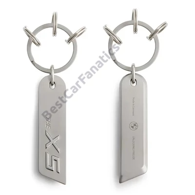 Gyári BMW X5-ös antiallergén rozsdamentes acél kulcstartó 80275A87989